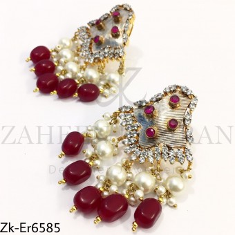 Textured Ruby Earrings