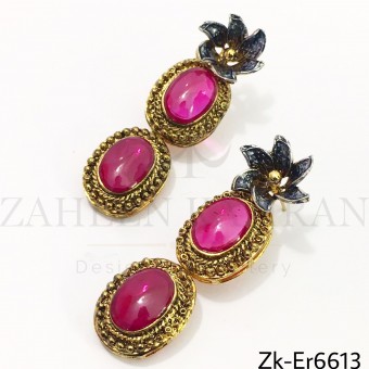 Ruby antique earrings