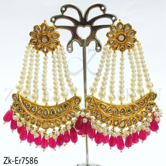 Kundan long earrings