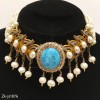 3D Blue Sapphire Necklace Set