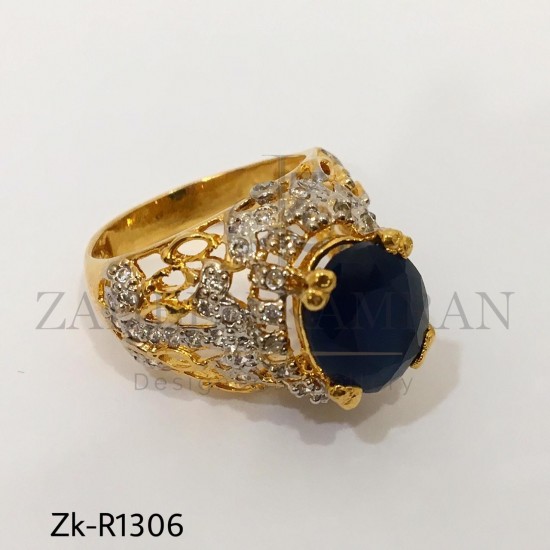 paars apotheek Top Elegant 22K Gold Plated Antique Style Sapphire Ring buy online in Pakistan