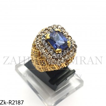 Sapphire Textured Ring
